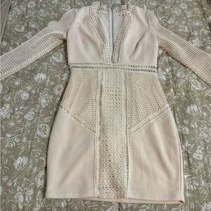 Luxxel beige long sleeve dress